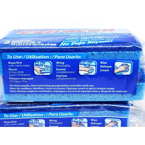 2 Brillo Basics Estracelli Sanitary 2 Pack No Scratch 2010 Armaly Soft Scrub Pad - Picture 11 of 16